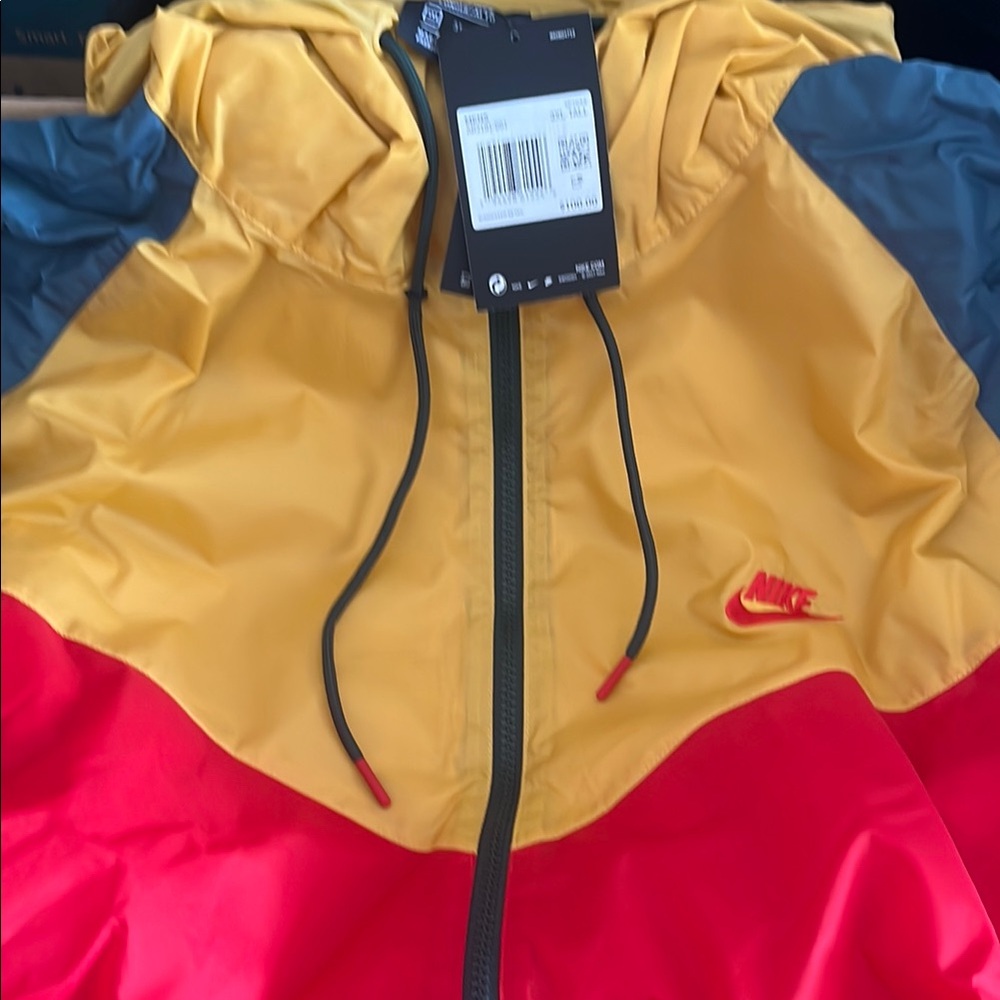 Nike Tri-Color Hooded Jacket - Yellow, Red, Blue